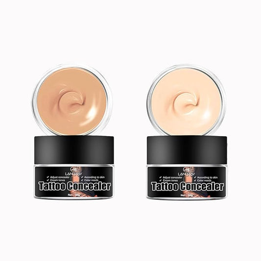 Tattoo Cover Up, Invisible Waterproof Concealer,Long Lasting Professional Skin Makeup Concealer Kit for Body Leg Tattoo, 2 Colors,30gX2