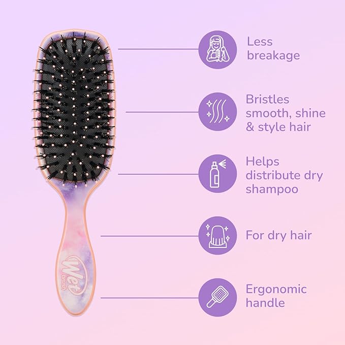 Wet Brush Shine Enhancer Color Wash Watermark, Paddle Hair Detangler Brush with Ultra-Soft Intelliflex Bristles, Infused With Natural Argan Oil, Shiny & Smooth, Wet or Dry, For All Hair Types