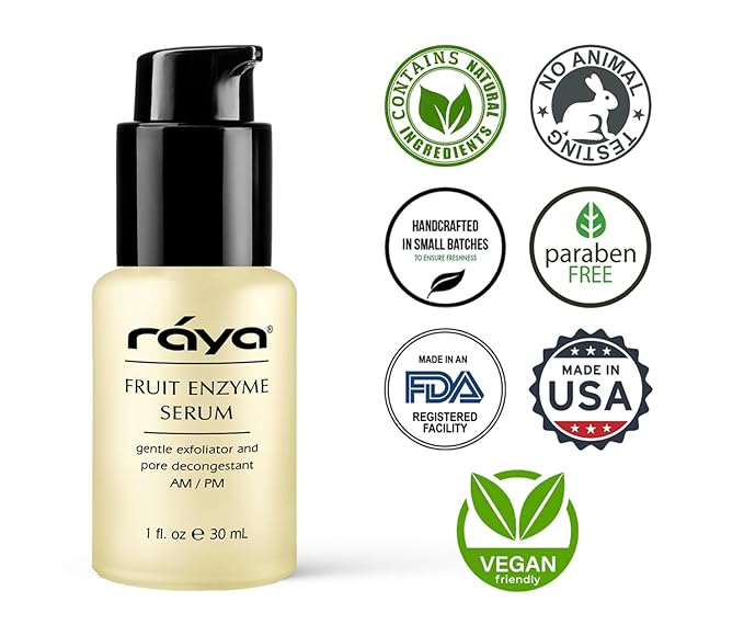 RAYA Fruit Enzyme Serum (505) | Non-Oily, Exfoliating Facial Treatment for Oily, Problem, and Dull Skin | Reduces Black-Heads and Clears Pores