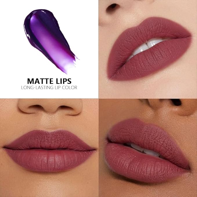evpct Maroon Red Peel Off Lip Stain Tints with Tweezer, Matte Liquid Lipstick Lip Stain Long Lasting Waterproof for Women, Non-stick Cup Lipstick Peel Off High Pigmented Smudge-proof Easy to Apply, 01