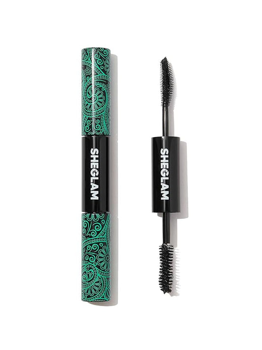 SHEGLAM 2 In 1 Black Volume and Length Waterproof Mascara Long Lasting Dual-Ended Tubing Eye Makeup