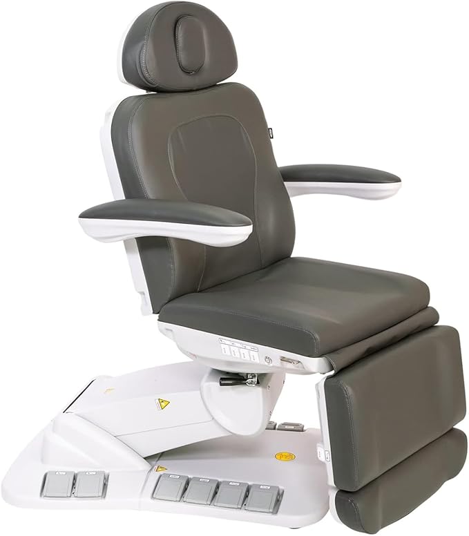 Premium Facial Bed for Esthetician, Electric Med Spa Chair with 120° Rotation, Built-in Foot Controls, Medical-Grade Microfiber, 2-Year Warranty, Memory Functions - 2246EBM, Gray