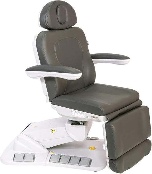 Premium Facial Bed for Esthetician, Electric Med Spa Chair with 120° Rotation, Built-in Foot Controls, Medical-Grade Microfiber, 2-Year Warranty, Memory Functions - 2246EBM, Gray