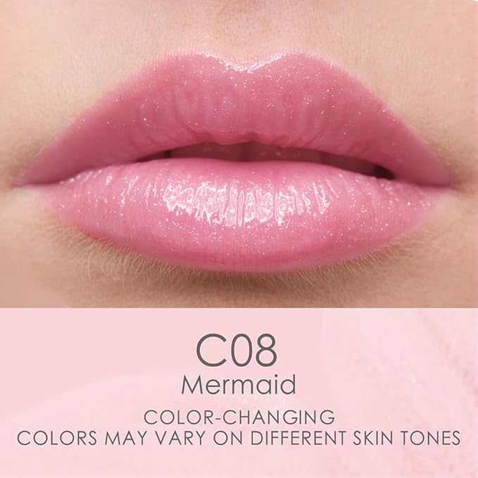 CATKIN Lip Balm Tinted Color Changing Lipstick Ultra Hydrating Lip Moistrurizer Lip Care with Vitamin E Nourishing For Cracked & Dry Lips 0.12 oz C08 Mermaid