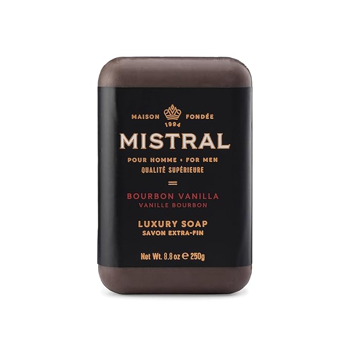 Mistral Bar Soap, Bourbon Vanilla, Large, Natural Exfoliation