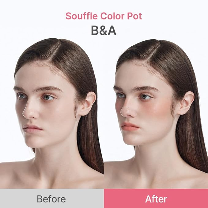 dasique Souffle Color Pot #13 Berry Milk Tea – Makeup Blush, Buildable Silky-Smooth Texture, Build-In Mini Brush, Multi-Use For Cheek and Lip