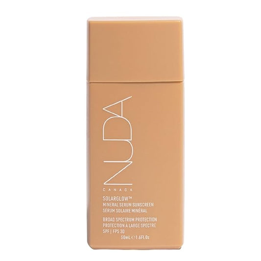 Nuda SolarGlow Mineral Serum Sunscreen | SPF 30 Broad-Spectrum Zinc Oxide Mineral | Non Comedogenic Face for Sensitive Skin | Reef-Friendly Mineral Sunscreen for Face, (50 mL)