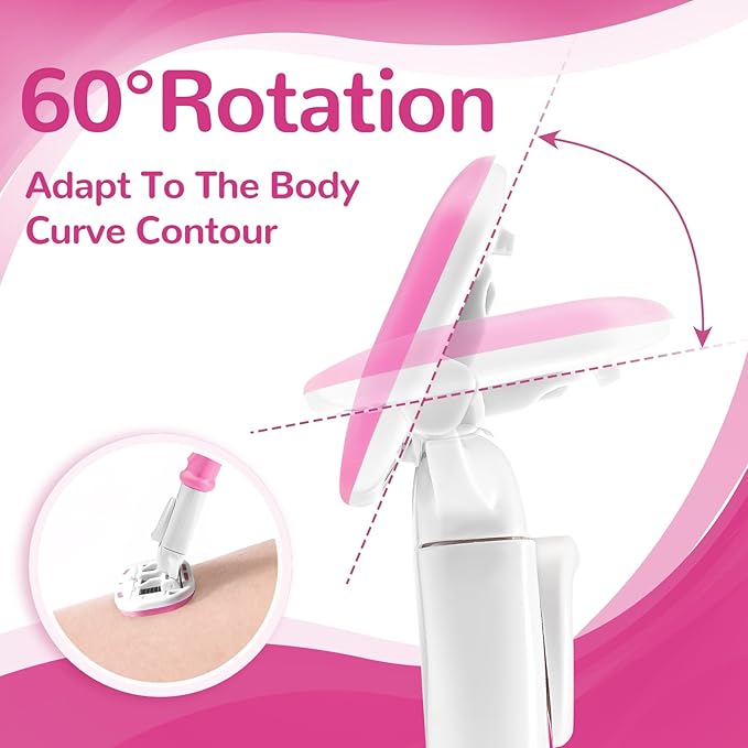 DreamGenius Razors for Women Include 2 Non-Slip Handles and 14 Blade Refills with a Shower Holder, 5 Premium Blades Women's Razors for Shaving with 360° Lubrication Reduces Irritation, Pink