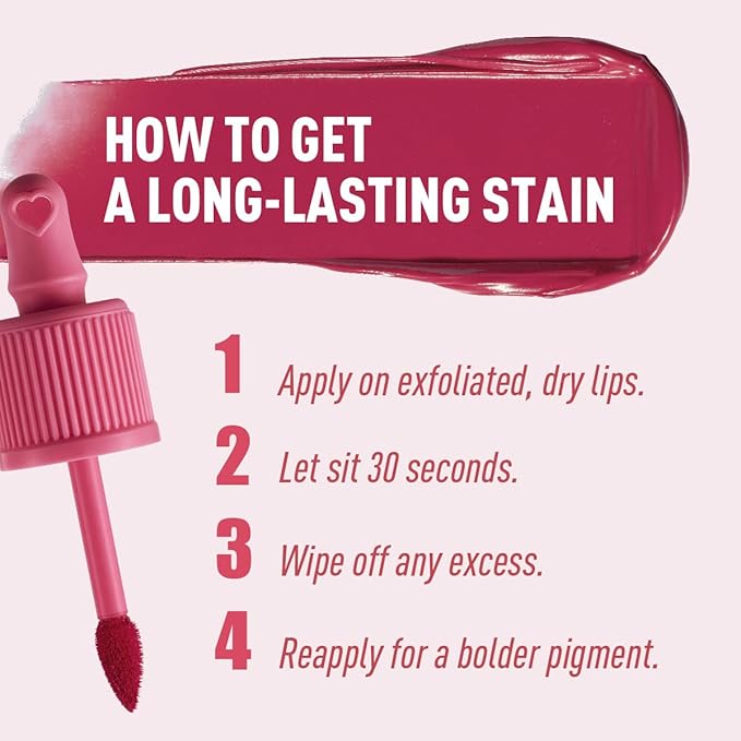 Peripera Ink the Velvet Lip Tint - High Pigment Color, Longwear, Weightless, Not Animal Tested, Gluten-Free, Paraben-Free (048 100 HEARTS)