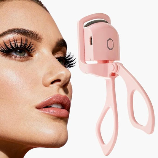 Electric Eyelash Curler, Mini Portable Design, Pink, 15s Quick Heat, 2-Temperature Control, Anti-Burn Protection, for Women