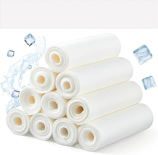 Toulite Cool Ice Silk Bra Liners for Sweat 10 Pcs 3 Layer Medium Washable Rectangle Cool Ice Silk Under Breasts Pads for Women Absorb Sweating, 18 x 3 Inches White for Summer