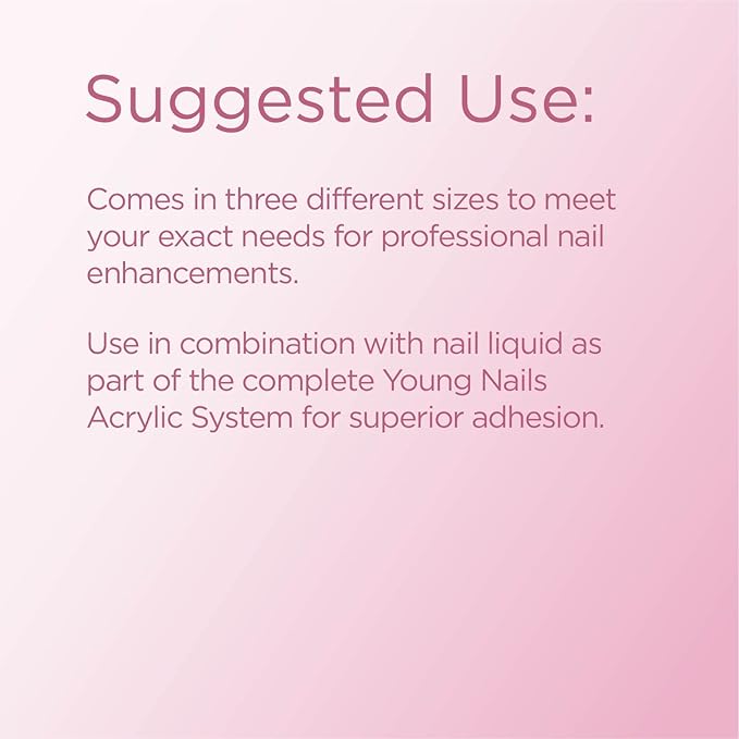 Young Nails Acrylic Cover Powder - Self-Leveling Acrylic Nail Powder, Clear Nude Pink White Acrylic Powder for Nail Extenstion, Professional Grade, Superior Adhesion, Color - Pink, 660g
