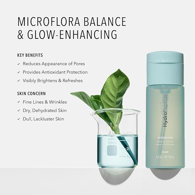 HydroPeptide HydraFlora, Probiotic Toner Essence, Balances, and Better Skin, 4 Ounce