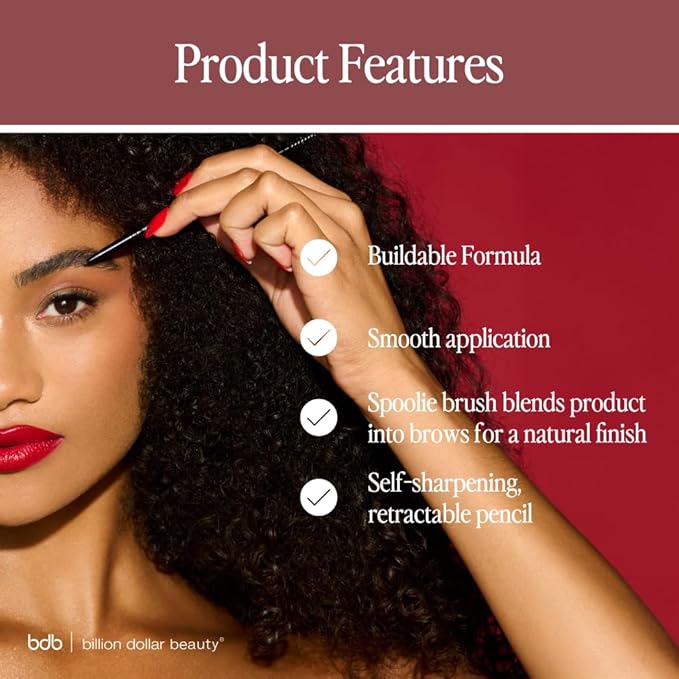 bdb Brows on Point Micro Brow Pencil - Precision Tip & Spoolie, Waterproof, Define, Shape & Fill Brows, Blonde, 3-Pack