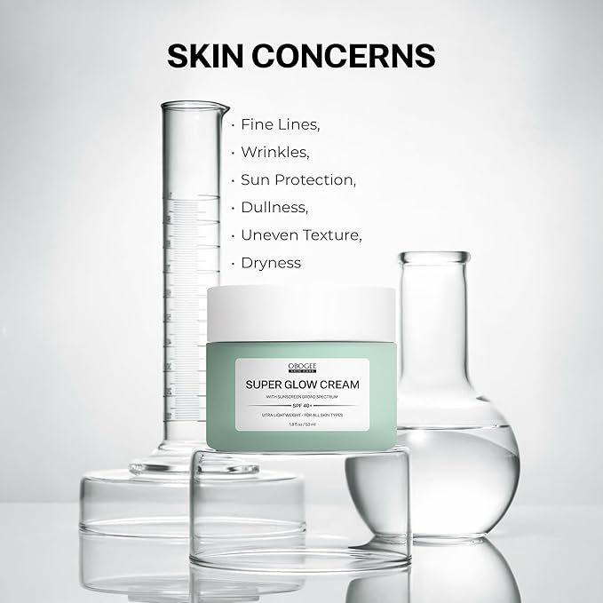 Super Glow Cream with Sunscreen SPF 40+, Lightweight Face Moisturizer with Sun Protection, 5-in-1 Skin Care Benefits 1.8 oz