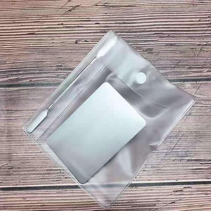 Makeup Spatula Set Stainless Steel, Make Up Tools Mini Mixing Tray with Finger Ring, Makeup Paint Palette, Pack of 2