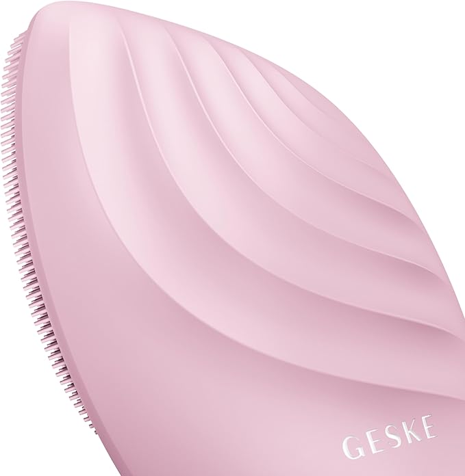 GESKE SmartAppGuided™ Sonic Facial Brush 5 in 1 | Vibrating Electric Facial Cleansing Brush | Soft Silicone Brush | Professional Facial Cleanser | Skin Cleanser & Exfoliator | Face Massager