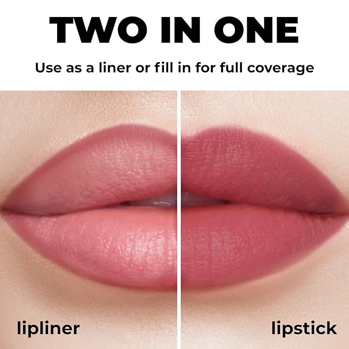 Lamel Matte Gel Lip Liner Pencil | Weightless & CreamyTexture - Sharpenable - Longwear & Waterproof - High Pigmented & Flawless Finish - Cruelty-free & Paraben-Free - 404, 1,7g/0.05oz. (Berry)