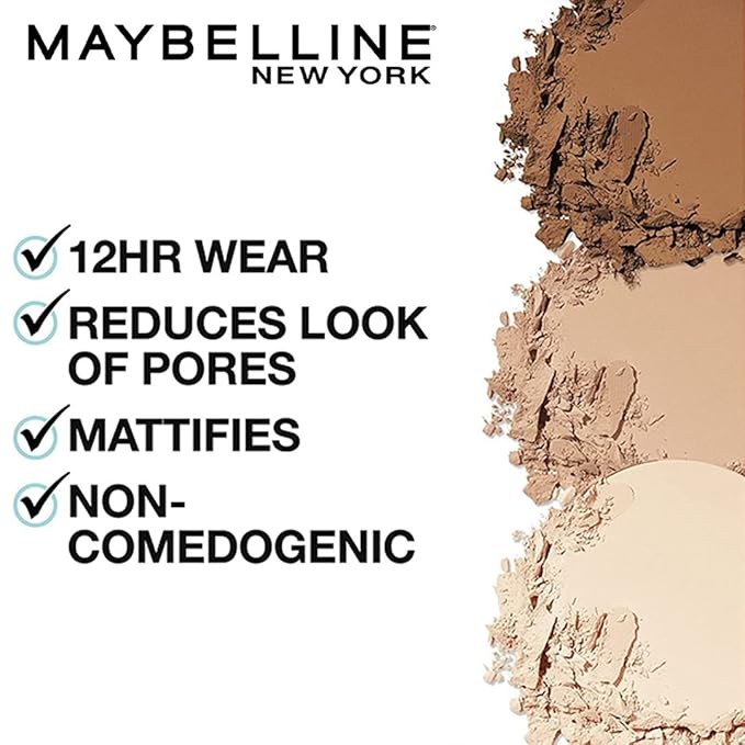 Maybelline Fit Me Matte + Poreless Pressed Face Powder Makeup & Setting Powder, Porcelain, 1 Count