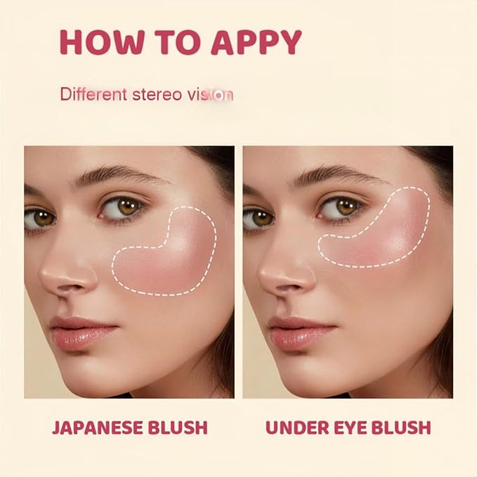 Shiny Blush 12 Color Cream High-Pigmented Buildable Face Blush Long-Lasting Natural Look Face Blush for Cheeks (Color 07)