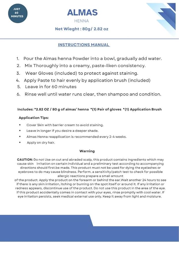 Almas Henna 80 GRAM Hair