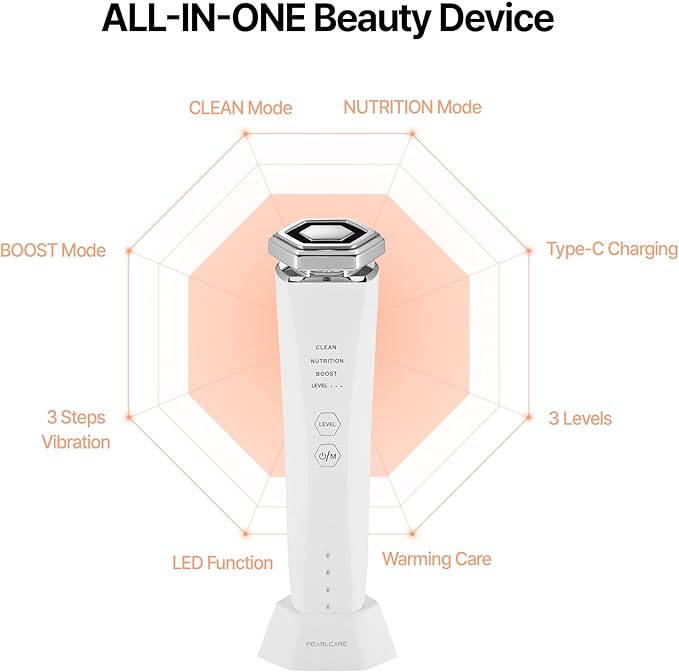 Facial Massager, Anti Aging Face and Neck Massage Tool for Skin Care (White)