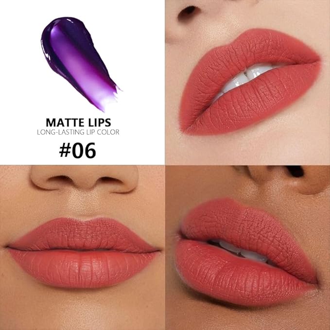 evpct Orange Red Peel Off Lip Stain Tints with Tweezer, Matte Liquid Lipstick Lip Stain Long Lasting Waterproof for Women, Non-stick Cup Lipstick Peel Off High Pigmented Smudge-proof Easy to Apply, 06