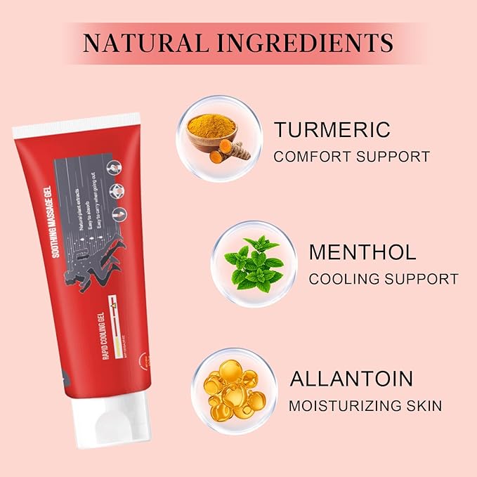 Joint Gel, Soothing Massage Cream, Joint Soothing Comfort Gel for Back, Neck, Keen, Muscle, and Foot, Absorb Quickly, Natural and Non-Greasy, 4.23OZ