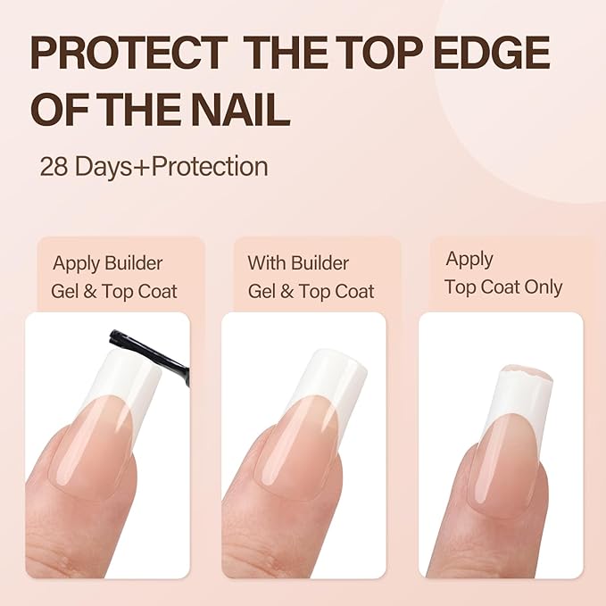 Vansiho French Gel Nail Tips, 150Pcs Long Square Gel Nail Tips, French Tips Press on Nails, French Square 3 in 1 Pre-French Gel Tips, Fake Nails for Nail Art DIY 15 Sizes