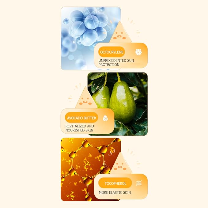 VENZEN Avocado Butter Cheese Sunscreen Isolation Light SPF50+ PA+++ UVA/UVB Moisturizing Protects From Sunburn 30g / 1.06fl.oz