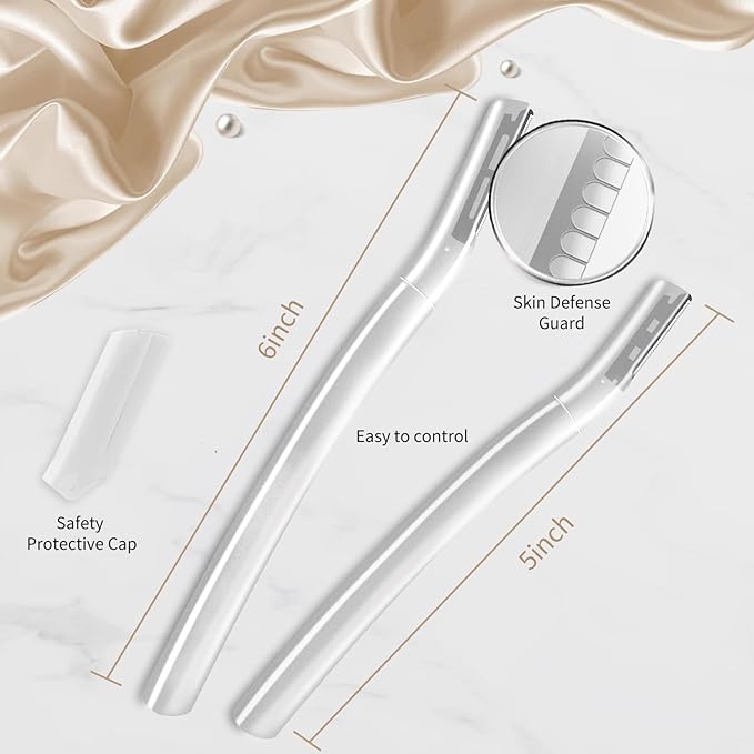 Face Razors for Women, Dermaplane Razor for Women Face, Eyebrow Razor, Facial Razors, Dermaplaning Tool, Gentle Skin Exfoliation Microblades for Sensitive Skin, Peach Fuzz Remover, 5 Count