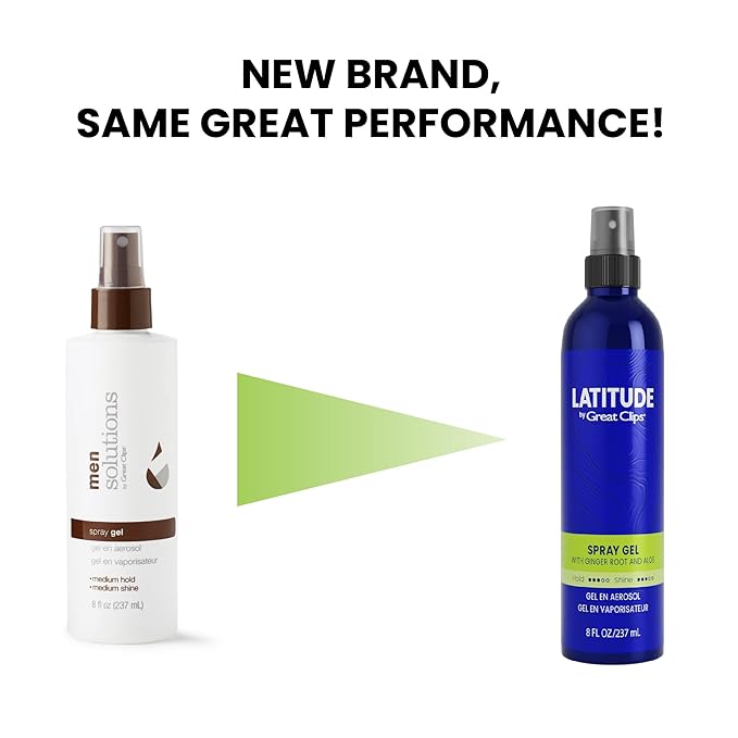 GREAT CLIPS LATITUDE Spray Gel | Hair Gel for Men | Medium Hold + Medium Shine | 8oz