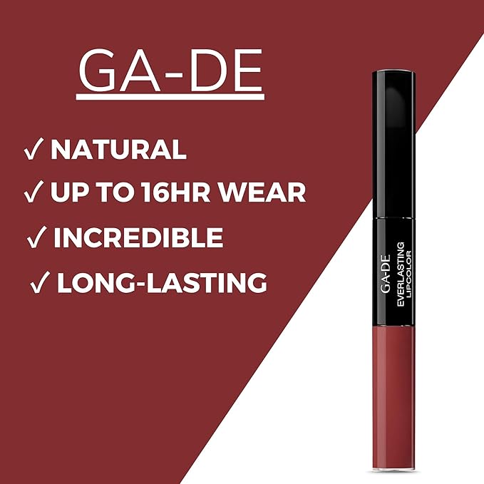 GA-DE Everlasting Lip Color, 42 - Full Coverage, Non-Oily, Moisturizing, Long Lasting Lipstick - Dries Quickly into Ultra-Thin Film - 0.28 oz