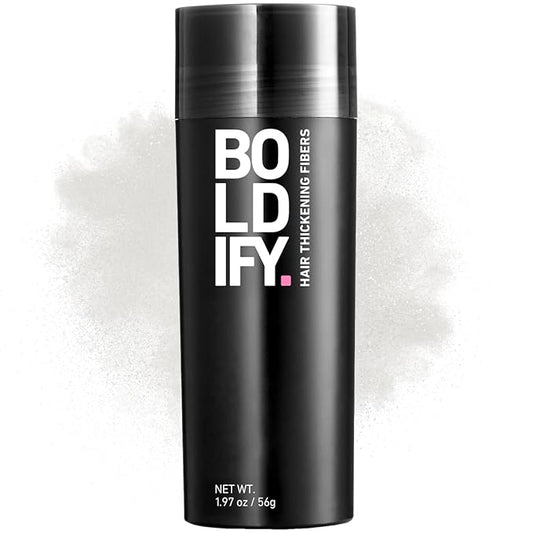 BOLDIFY Hair Fibers (56g) - Fill In Thinning and Fine Hair for an Instantly Fuller, Thicker Look - 14 Shades for Women & Men - White