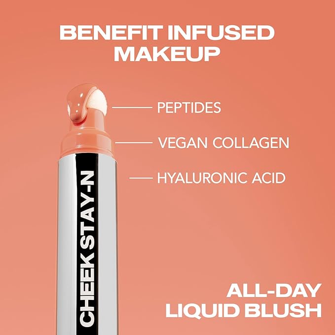 Sacheu Cheek STAY-N Liquid Blush for Cheeks — High Pigment, Buildable, Lightweight Cream Blush for Dewy & Radiant Flushed Cheeks — Long-lasting & Cruelty Free, I'm Playful