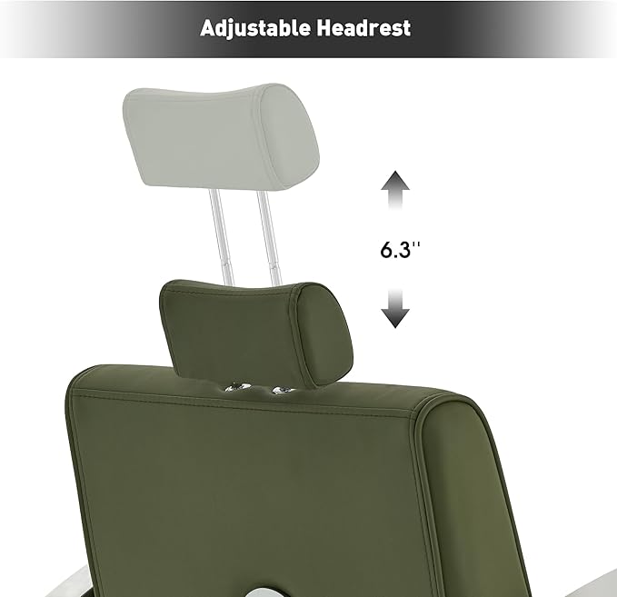 BarberPub Barber Chair for Barbershop,Reclining Salon Chair for Hair Stylist 9180 (Green)