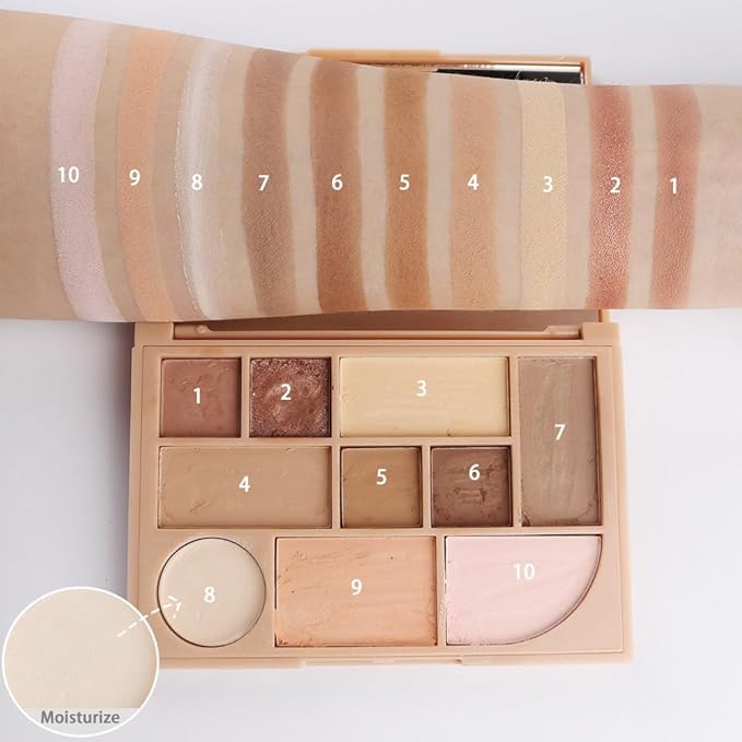 All-in-one Disk Conceal Contour Eyeshadow Palette with Mirror-10