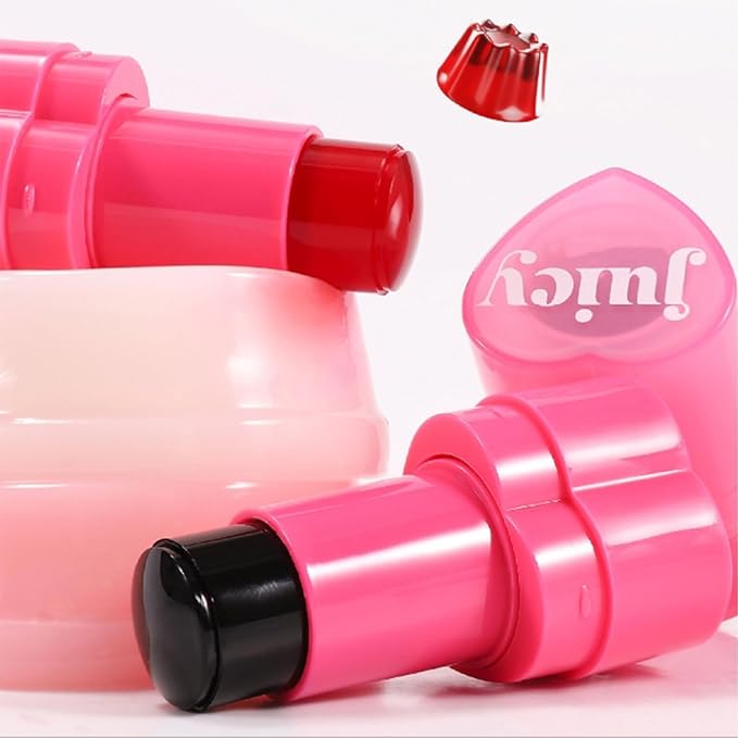 Water Jelly Tint Blush, 3-In-1 Multi-Use Blush Cream Blush Stick for Eyes, Cheeks & Lips, Hydrating & Bouncy Jelly Texture, Blends Perfect for Skin Portable Multipurpose Long Lasting Waterproof(02, s)