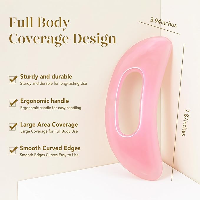 BAIMEI Gua Sha Resin with Handle,Large Body Guasha Tool for Neck Back,Face Leg Massager Tool,Gua Sha Facial Massage Tools for Skin Care,Spa Gifts for Women