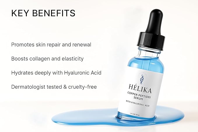 Copper Peptides Serum for Face – Anti-Aging & Skin Repair Serum with Hyaluronic Acid – Tightens, Firms & Boosts Collagen – Fragrance-Free, Made in USA – 1 fl oz