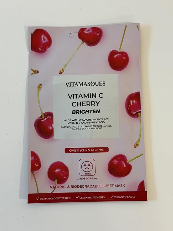 Vitamasques Korean Collagen Face Mask - Hydrating & Moisturizing Korean Sheet Mask with Lychee & Hyaluronic Acid – Vegan Facial Skincare for Firming, Plumping & Skin Care - 7 Pack