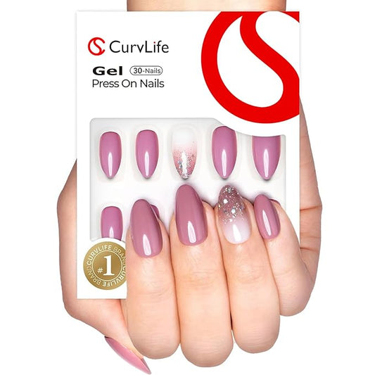 Curvlife Soft Gel Press on Nails with French Tips, Leopard -Print Style Glossy Medium Size Design Full Cover 15 Sizes Gel Nails, Women Reusable Nail Kit with Nail Glue Adhesive Tabs Nail File