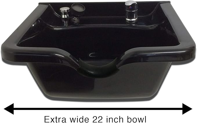 Extra Wide Shampoo Bowl Black ABS Plastic Salon and Spa Hair Sink Beauty Salon Equipment TLC-B22 KSG