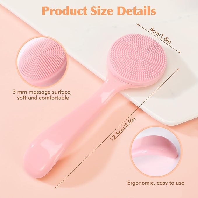 4-Piece Silicone Facial Cleansing Brush Set Manual Facial Cleansing Brush Pore Cleansing Brush Deep Cleansing Facial Brush