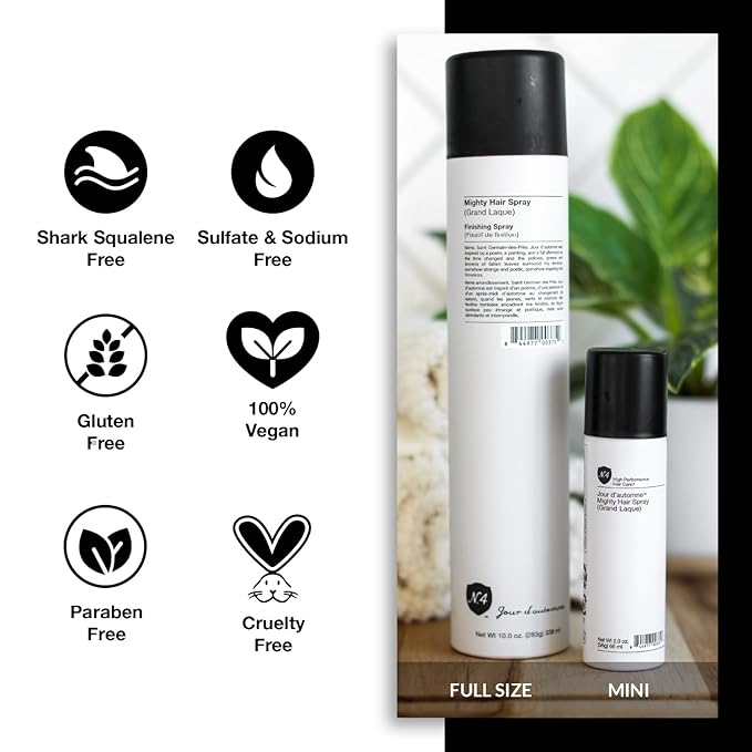 Number 4 Mini Hairspray for Women and Men, Travel-size Strong Hold Hair Spray, 2.0 oz