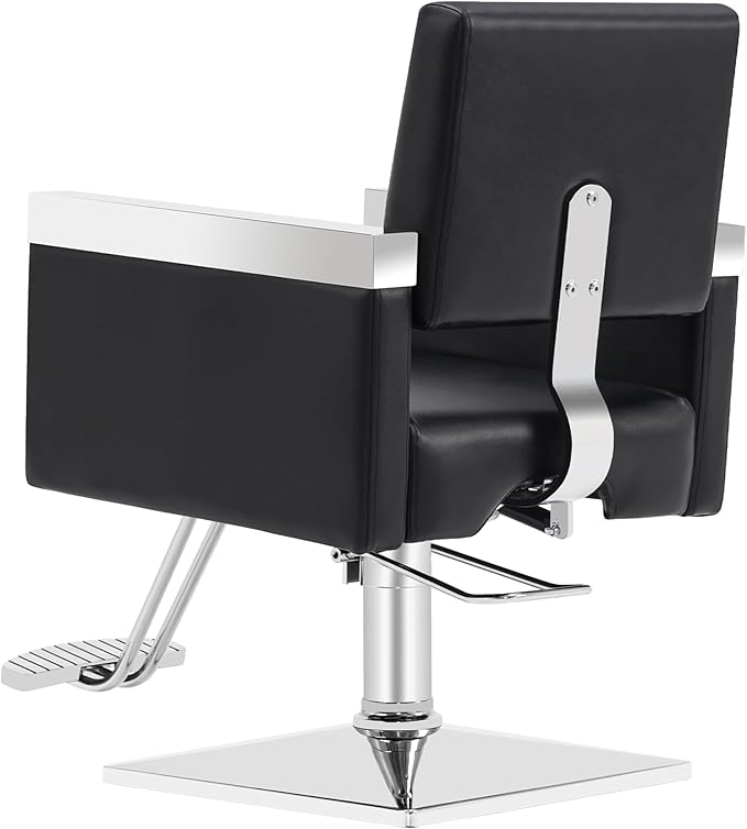 BarberPub Classic Recline Hydraulic Barber Chair Salon Spa Chair Hair Styling Beauty Equipment 3021 (Black)