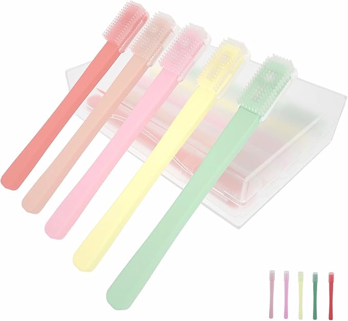 Eyelid Brush with Soft Silicone for Sensitive Eyelids,Gently Deeply Clean Eyelid Margins,Removes Dirt,Oil.Blepharitis,MGD and Dry Eyes Relief,Lid Scrub Device,Eyelid Cleanser Partner (5pcs)