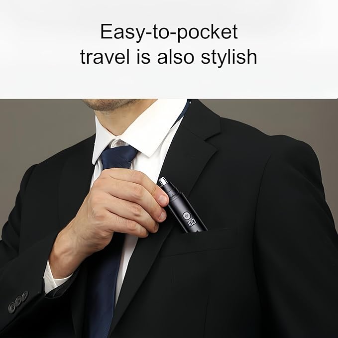 Ear and Nose Hair Trimmer for Men Women with Detachable Head, Professional Painless USB Rechargeable Nose Hair Trimmer, Powerful Motor and Washable Blades, Lightweight Black (Black Single-Piece)