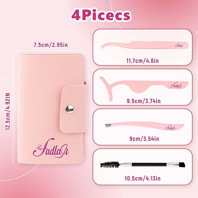 Eyelash Applicator Tool 4-in-1 Lash Applicator Tool Set with Eyelash Extension Tweezers, Brush Eye Lash Applicator Tools DIY Eyelash Extension Tweezers Kit for Beginners Eyelash Extensions Tool