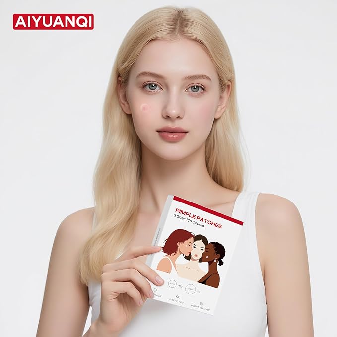 Large Pimple Patches For Face, Invisible Hydrocolloid Acne Patches, Salicylic Acid & Tea Tree, 2 Sizes 180 Counts Spot Stickers for Covering Zits and Blemishes